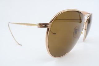 Vintage 50er Gold Metall Sonnenbrille American Optical Coil Seiten Made in USA