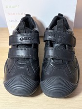 Image of GEOX Savage Boys Black Shoes Size UK 9 - New In Box