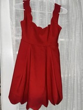 Nasty Gal Red Sweetheart Neck Fit & Flare Strappy Sleeveless Mini Dress S