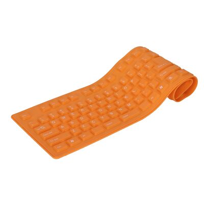 ASHATA Foldable Silicone Keyboard USB Wired, Waterproof Rollup Keyboard for PC
