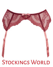 Gossard Superboost Lace Suspender - Cranberry MEDIUM NEW