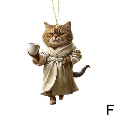Cat Ornament Hanging Charm Festive Kitten Acrylic New H9 - Picture 24 of 26