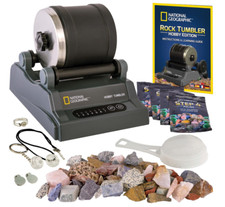 National Geographic Rock Tumbler Set Includes Rough Gemstones, 4 Polishing Grits