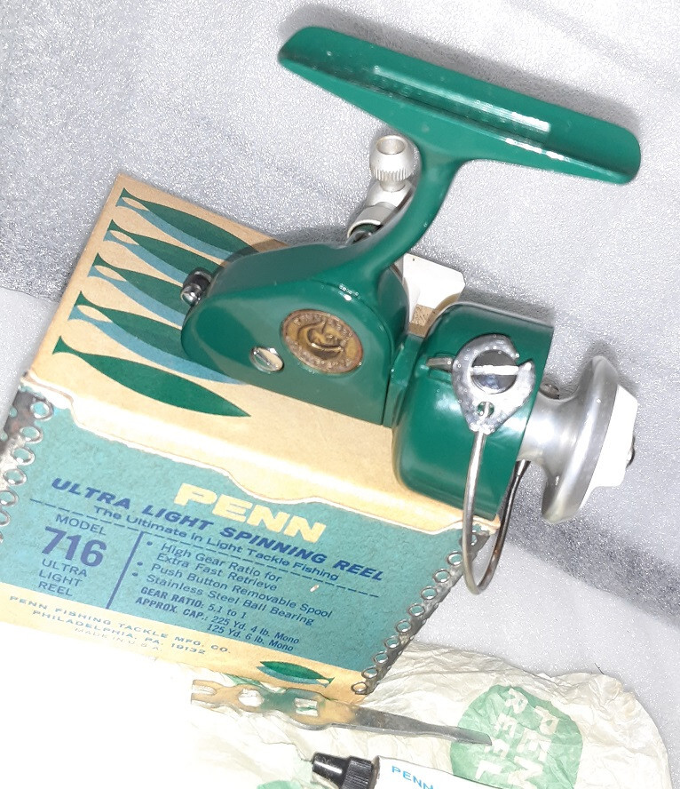 一点物 ペン スピンフィッシャー 716 ウルトラライト PENN Vintage Penn Ultralight 716 Green Spinning Fishing Reel w