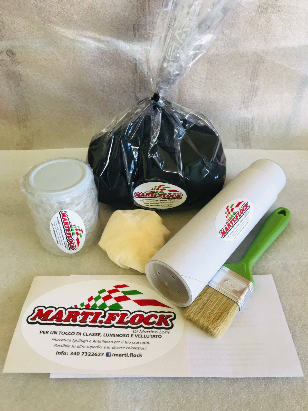 Kit Floccatura Piccolo Completo 1mq Nero - Effetto Velluto Professionale