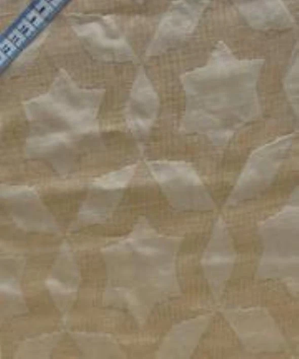 MAIZE NATURAL EMBOSSED SILK FABRIC, DOUBLE SIDED, NEW, 115cm WIDE SOLD PER METRE - image 2 of 2