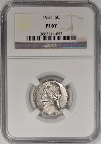 1951 United Stated Proof Set 1c-50c - All NGC PF 67 (PR67) - Picture 5 of 13