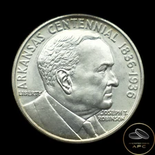 1936 Robinson Commemorative Silver Half Dollar Choice BU High Grade++ Luster+++