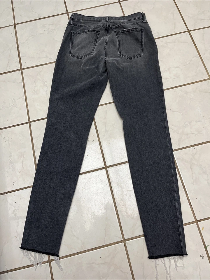 Pantalones de mezclilla CURRENT/ELLIOTT gris tiro alto MAMACITA BOULEVARD CON DOBLADILLO CORTADO 26 Foto 4 de 4