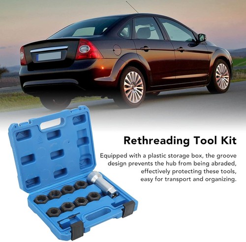 10-Piece Axle Spindle Thread Chaser Set Thread Rethreading Restorer Tool Metric - Picture 8 of 10