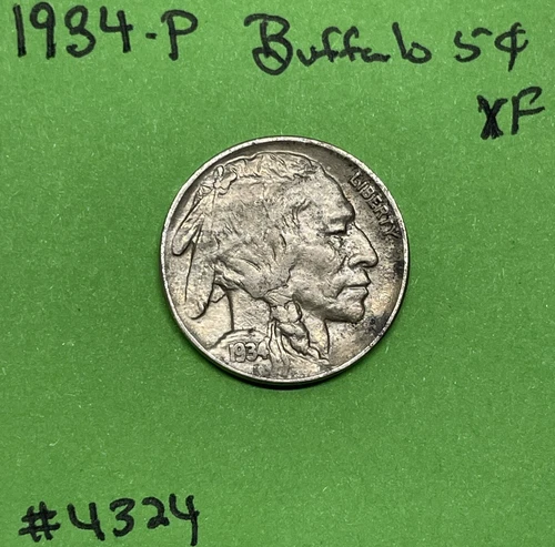 1934-P Buffalo 🦬 Indian Head Nickel 5c XF Extra Fine
