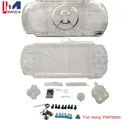 Clear Full Housing Shell Portable Case Cover For Sony PSP 3000 Clear White