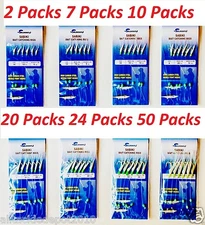 2,10,24,100 PK sabiki bait rigs 6 hooks fishing lure size: #1/0,2,4,6,8,10,12&14