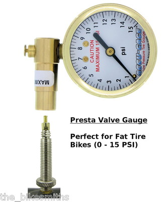 #ad Meiser Accu Gage by Milton 0 15psi PRESTA Valve Low PSI Tire Gauge Fat Bike $15.94