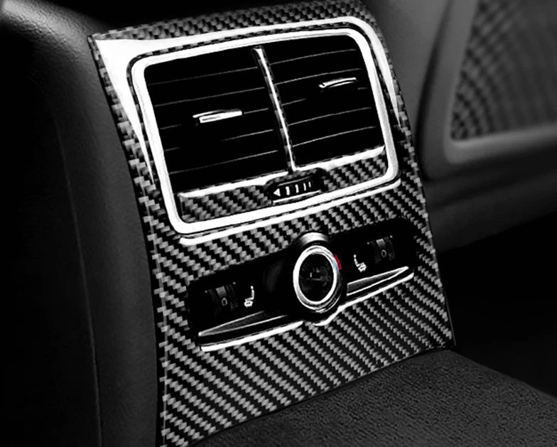 Cubierta de ventilación de salida de aire trasera de fibra de carbono de vinilo para Audi A6 2005-2011 Foto 4 de 4