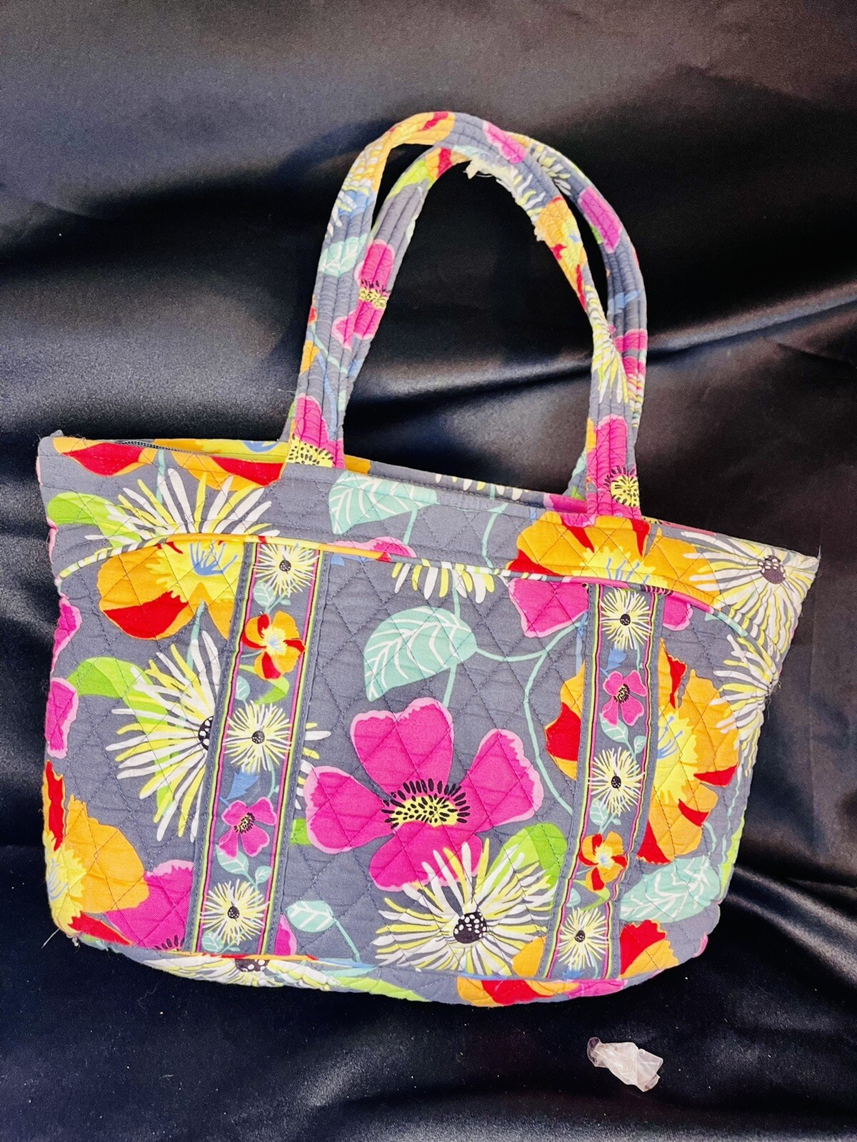 Vera Bradley Floral Pink Orange Tote Shoulder Bag Lar… Gem