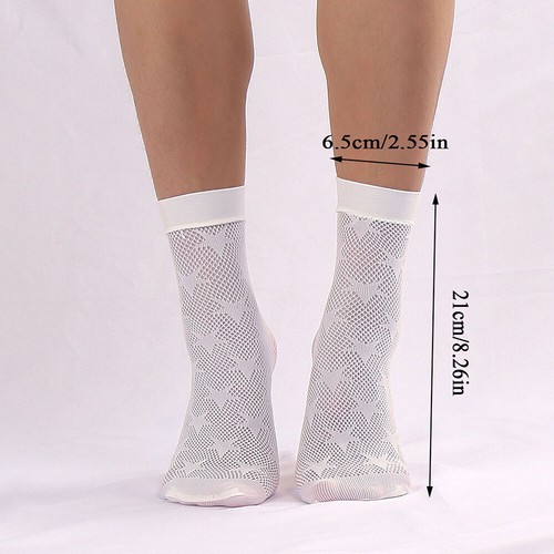 5/3/1 Womens Fishnet Socks Transparent Elastic Lace Sheer Net Mesh Ankle socks - Picture 6 of 9