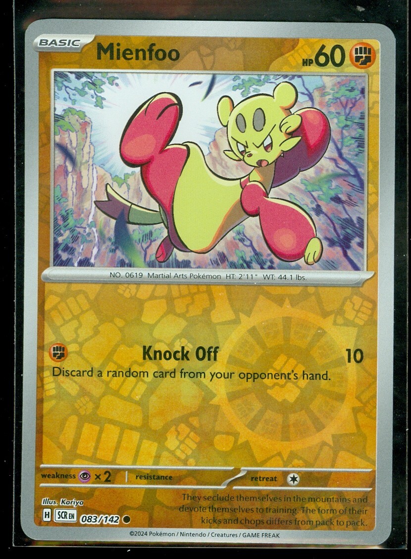 Pokemon MIENFOO 083/142 - Stellar Crown - Rev Holo - - MINT