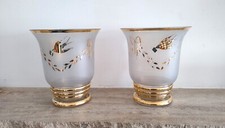 Paire de Vases Art-Déco aux Oiseaux Messagers  - Verre doré - Années 1920