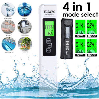 4in1 TDS PPM Meter Digital Tester Home Drinking Water Quality Purity Test Tester