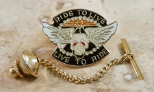 Harley-Davidson Tie Tack Pin and Chain Clasp