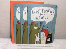 RSVP BIRTHDAY GREETING CARD New w/Envelopes LOT OF 3 CARDS Party Animals....