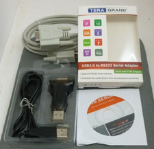 Tera Grand - Premium USB 2.0 to RS232 Serial DB9 Adapter w/ 6ft duel 9pin cable