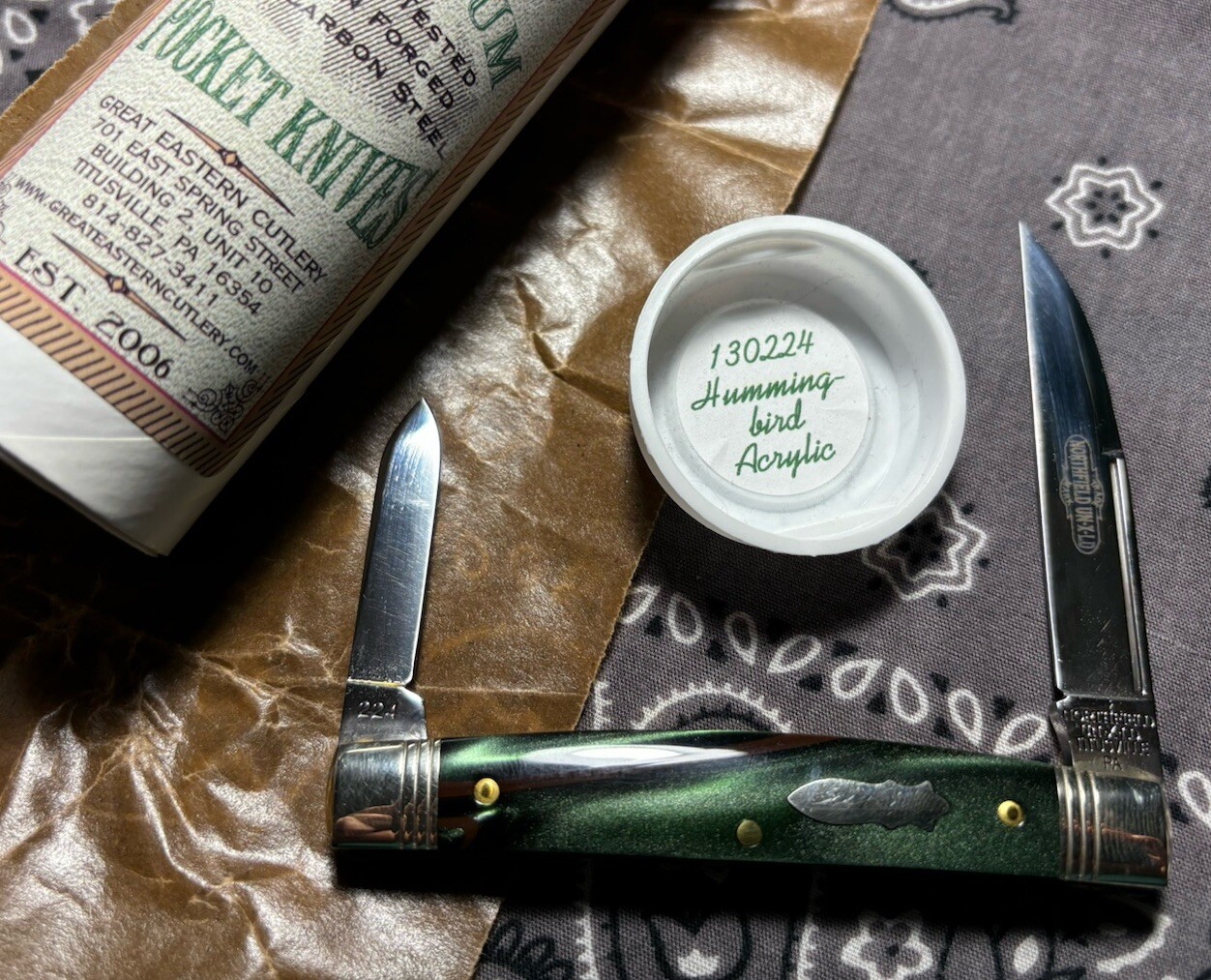 GEC 13 2-Blade Congress Clerk Humming Bird Acrylic New In Tube