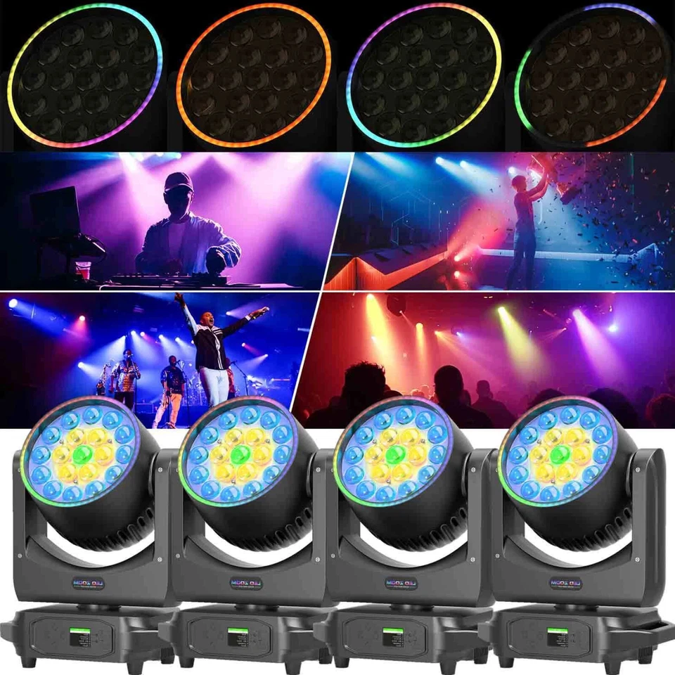 19X20W RGBW LED Zoom Moving Head Light DMX DJ Disco Bar Beam Wash Stage Lighting - Image 2 of 4