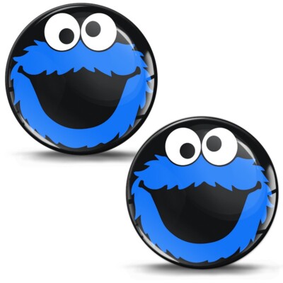 3D Aufkleber Blau Elmo Cookie Monster Motorrad Helm Auto Tuning Styling Teile