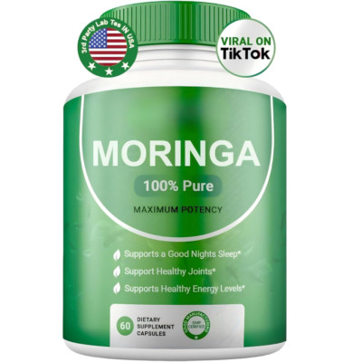 Moringa Capsules for Immune Support & Gut Health (60 capsules) 800mg 100% Pure