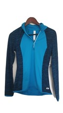 New With Tags Blue Long Sleeve Exercise Top Half Zip With Thumb Holes Size XS