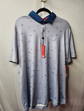 Redvanly Polo Shirt Mens Extra-Large XL Butterfly Pattern Gray Fullerton