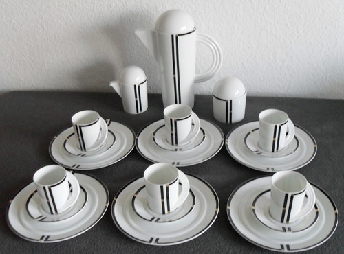 Rosenthal Kaffeeservice. Cupola Nera. 1 Wahl. 21 Teilig.