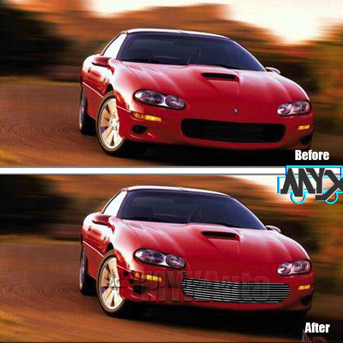 Fits 1998-2003 Chevy Camaro Front Main Upper Billet Grille 98-03 Polished Grill