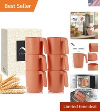 Microwave  Dishwasher Safe 16 oz Wheat Straw Cups   Unbreakable Set of 6