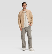 Men's Collared Cardigan Sweater OATMEAL - Goodfellow  Co - NEW WITH TAGS