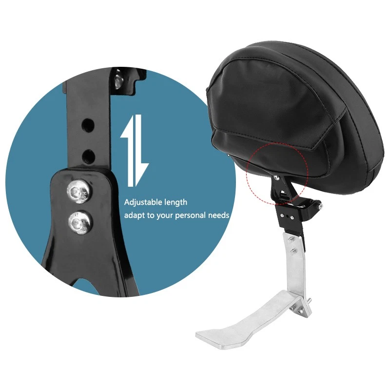 Black Adjustable Driver Backrest Mount Back Rest For Can Am Spyder RT 2008-2017 Foto 2 de 4