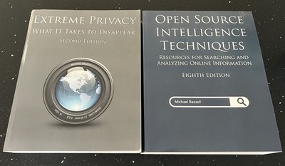 Extreme Privacy 2nd Ed and Open Source Intelligence Techniques 8th Ed - Bundle