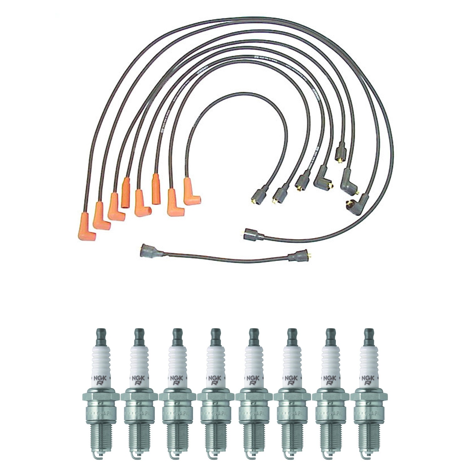 Denso Ignition Wires and NGK Spark Plugs Kit for Dodge Charger Plymouth GTX V8