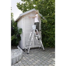 MUNK Günzburger Steigtechnik  40208 Aluminium Stufen-Doppelleiter  Arbeitshöh...