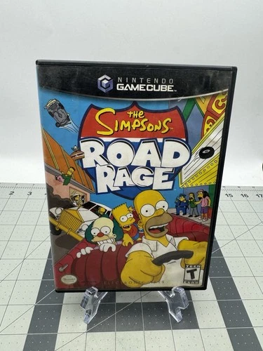 Simpsons Road Rage Nintendo GameCube Black Label Water Damage Great Disc