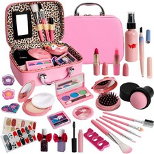 Kids Washable Makeup Girl Toys - Real Make Up Set, Little Girls Makeup Kit fo...