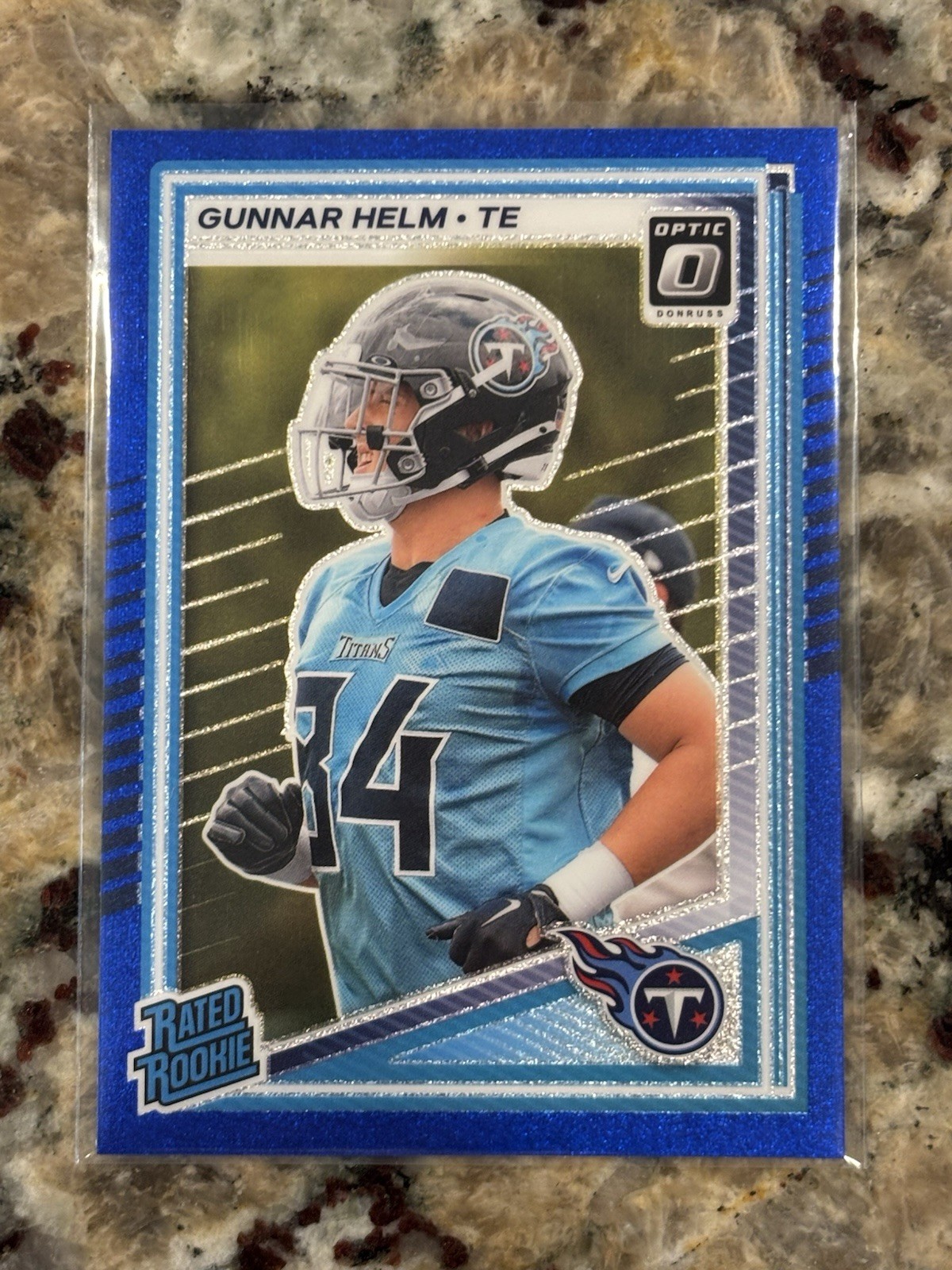 2025 Panini Donruss Optic - Rated Rookie Gunnar Helm #294 Blue Glitter Prizm