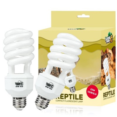 LUCKY HERP 2 Pack UVA UVB Reptile Light, 23W 10.0 (2 Pack）, White 