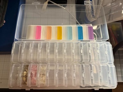 Bead Storage Containers, 24 Small Rectangular Clear 0.23'' L × 4.72'' W × 2.44''