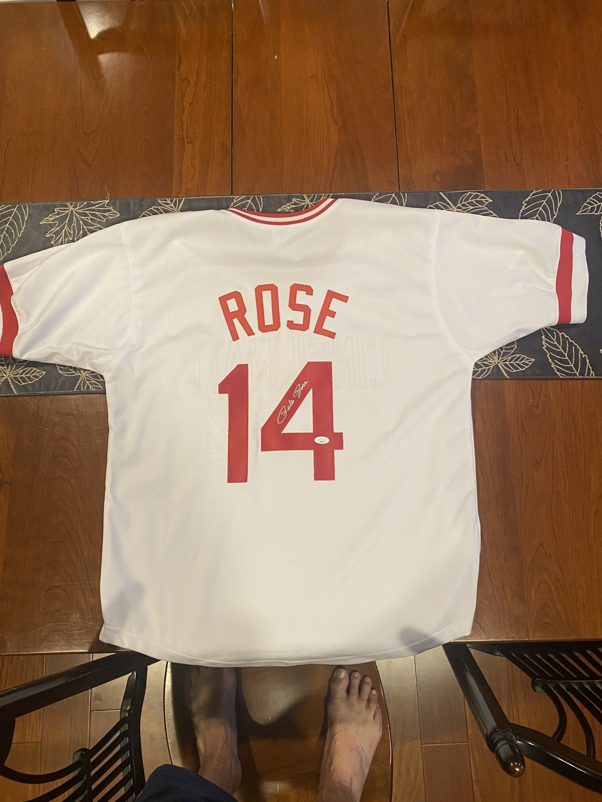 Pete Rose Autographed Signed Cincinnati Reds Jersey Reds Jersey JSA Cert 