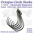 50/100pcs Octopus Circle Fishing Hooks Chemically Sharpened Hooks Fishing 7385