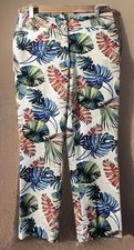 NWT CHICO'S SECRET STRETCH Tropical Leaf CROP CAPRI PANTS Chico s Sz 4 0 89
