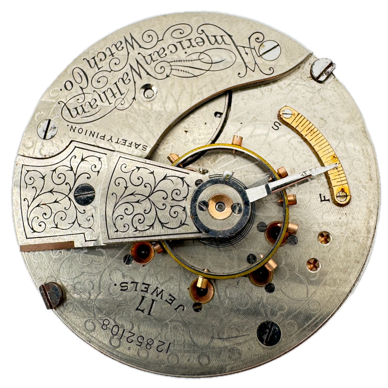 Antique 1903 Waltham 17 Jewel Hunter Pocket Watch Movement 825 USA 18s